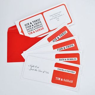 personalised 'perfect together' vouchers by come for a dream