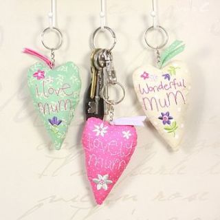 mother's day fabric keyring by lisa angel homeware and gifts