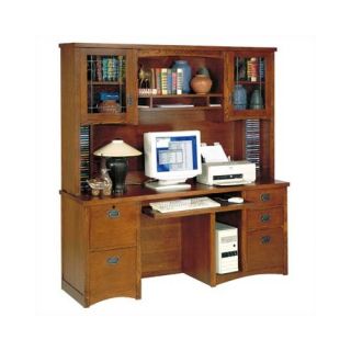 California Bungalow Computer Credenza with Hutch