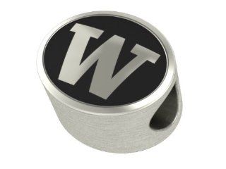 University of Washington Huskies College Bead Fits Most European Style Bracelets Including Chamilia, Biagi, Zable, Troll and More. High Quality Bead in Stock for Immediate Shipping Charms Jewelry