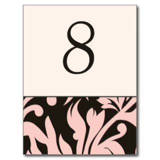 Numbered Table Cards For Wedding Reception Post Cards