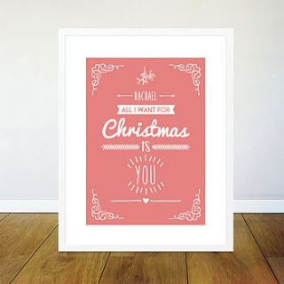 christmas personalised poster print by parkins interiors