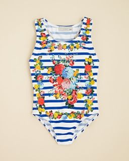 Stella McCartney Girls' Marcie Stripe and Floral One Piece Swimsuit   Sizes 2 6's