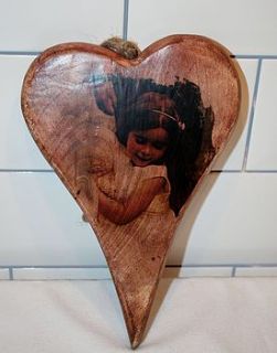personalised photo wooden heart by almo wall art