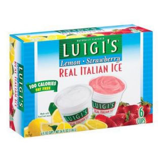 Luigis Lemon & Strawberry Real Italian Ice 6 pack