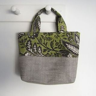 lily button town bag green linen by lily button treasures