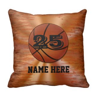 Basketball Pillows with YOUR NAME & JERSEY NUMBER