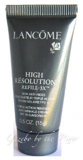 Lancome High Resolution Refill 3x Anti wrinkle Cream   .5 Oz Travel Size Tube Health & Personal Care