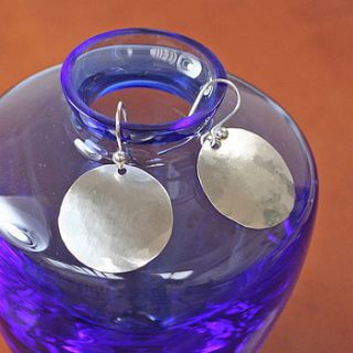 hammered silver 'secret message' earrings by hersey silversmiths