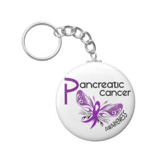 Pancreatic Cancer BUTTERFLY 3.1 Keychains