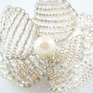 clarence hand beaded wedding button hole by britten weddings