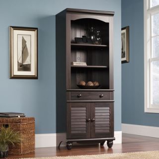 sauder harbor view library bookcase with doors in