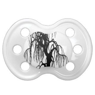 4920 SCARY WEEPING WILLOW TREE BLACK SILHOUETTE GR BABY PACIFIER