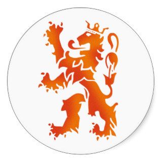 Nederland wereldkampioen 2010 lion round sticker