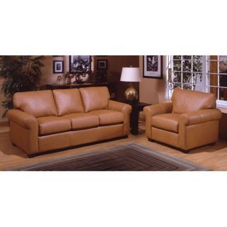 West Point Leather Queen Sleeper Sofa Living Room Set