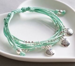 personalised friendship bracelet mint green by lily belle