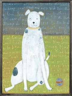white boy dog large wooden art print by box brownie trading