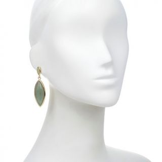 PL by Padma Lakshmi "Pod" Simulated Jade Goldtone Double Drop Earrings