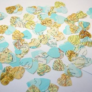 map heart table confetti by love those prints