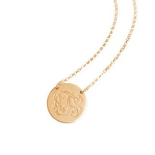 personalised monogram disc necklace by anna lou of london