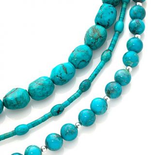 Studio Barse Turquoise Bead 17 3/4" Triple Strand Necklace