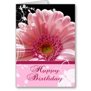 Pink Floral Birthday Card   Happy Birthday Flower