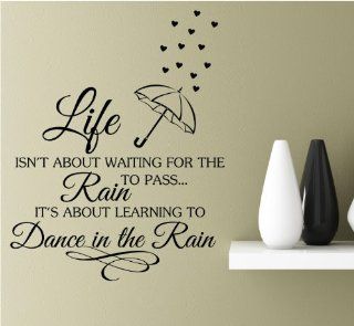 Life isn't about waiting for the rain to passIt's about learning to dance in the rain with umbrella Vinyl Decal Matte Black Decor Decal Skin Sticker Laptop 