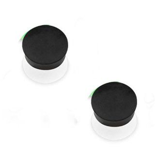 Pair of 0 Gauge 8mm Black and White Flexible Silicone Flat Saddle Dual Tone Plug Ear Plugs Tunnels E395 Jewelry