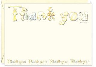 thank you notelets   choice of 5 designs by alphabet gifts