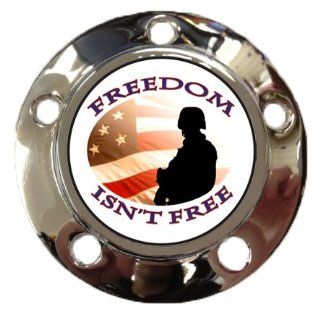 D&L DerbyCappers Freedom Isn't Free Timer Cover for Harley Davidson Motorcycles   Gloss Black Finish   5 bolt pattern Automotive