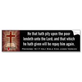 Proverbs 1917 Holy Bible King James Version Bumper Stickers