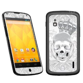 LG Nexus 4 by Google Decal Vinyl Skin White Skull Crown   By SkinGuardz Cell Phones & Accessories