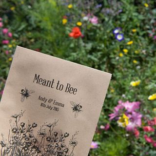 'meant to bee' seed packet favour by wedding in a teacup