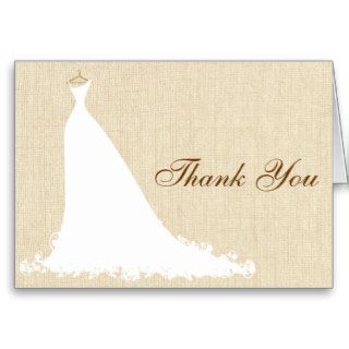 Beautiful Burlap Bridal Shower Thank You Cards