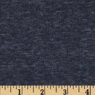Slub Cotton Blend Jersey Knit Navy Fabric