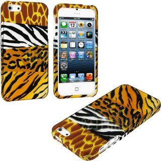 myLife (TM) Wild Animals Print Series (2 Piece Snap On) Hardshell Plates Case for the iPhone 5/5S (5G) 5th Generation Touch Phone (Clip Fitted Front and Back Solid Cover Case + Rubberized Tough Armor Skin + Lifetime Warranty + Sealed Inside myLife Authoriz