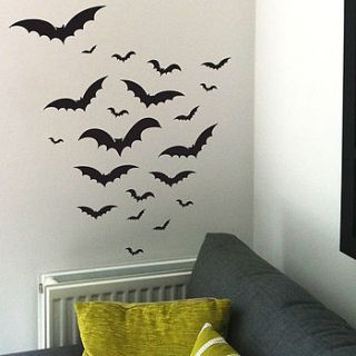 halloween bats wall sticker set by nutmeg