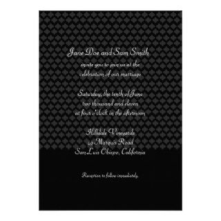 Black Pattern Wedding Invite