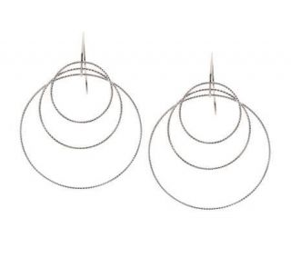 VicenzaSilver Sterling Diamond Cut Triple Hoop Dangle Earrings —