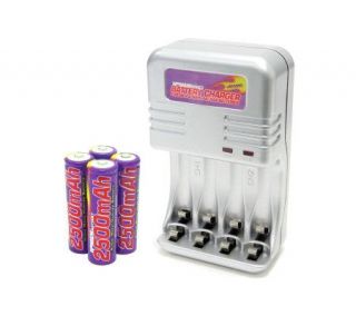Lenmar PRO290 AA Battery Charger with 4 AA NiMHBatteries —