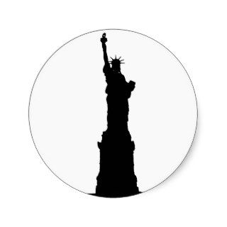 Statue of Liberty Silhouette Round Sticker