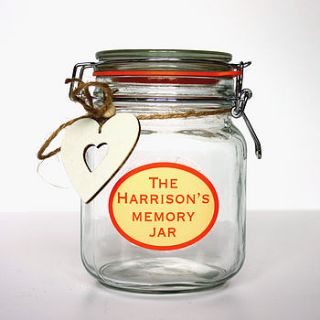 personalised memory jar by the bright blue pig