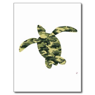 Camouflage Sea Turtle Silhouette Post Cards