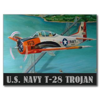 U.S. NAVY T 28 Trojan Trainer Postcard