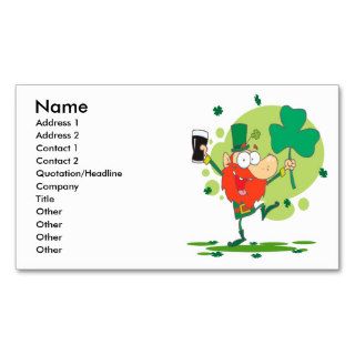 funny st pattys day leprechaun cartoon character business card templates