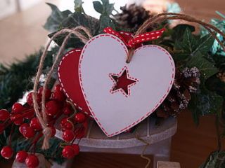 rustic heart decoration 2pk by claireabella's