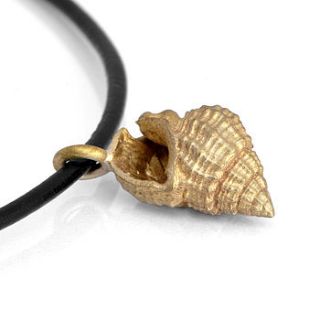 brass shell pendant by james newman jewellery