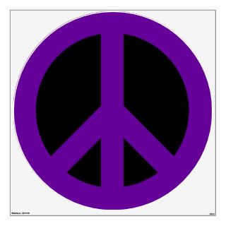 Purple and Black Peace Sign Wall Skin