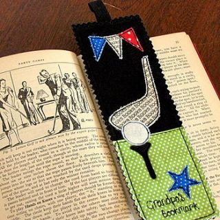 personalised cricket bookmark by sew very english