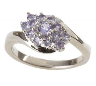 As Is Sterling 0.50 ct tw Tanzanite Cluster Ring —
